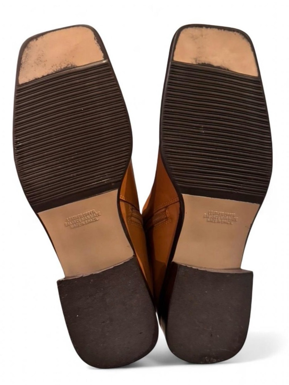 Bruno Valenti Leather Ankle Boots Square Toe Tan Minimalist 90s Made in Brazil 7 - Picture 6 of 7